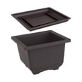 thumbnail image 3 of Training Pots with Tray Flowerpots Durable Bonsai Training Pots Plant Container Portable Outside for Office Home Living Room Ornament Square, 3 of 7