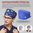 thumbnail image 5 of VONKY 6 Pieces Working Caps Doctors Gourd-shaped Long-time Service Pure Color Dull Polish Button Assorted Colors Unisex Operating Hats Blue Buckles, 5 of 5