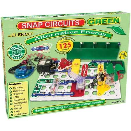 Snap Circuits Alternative Energy Green Electronics Exploration in Alternative Energy Kit | Over 125 STEM Projects | 4-Color Project Manual | 40+ Snap Modules | Unlimited Fun