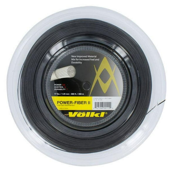 power fiber ii 17g black reel tennis string