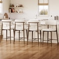 thumbnail image 5 of Bar Stools Set of 2, Legahome 26" Counter Height Bar Stool, Modern Farmhouse Upholstered Counter Chairs with Curved Back & Wood-Grain Metal Legs for Kitchen Island Dining Room, Walnut, 5 of 7