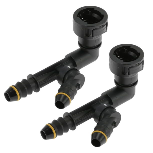Conectores rápidos de línea de combustible de 7/16" ID para manguera de 15/32" SAE, accesorios de sello en T de plástico negro, 2 piezas