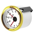 thumbnail image 1 of Instrumento de calibre de reloj universal de 2 pulgadas, 0 a 12 horas, luz trasera roja, 12 V/24 V, para coche, barco, yate, motocicleta, esfera blanca, marco dorado Jadeshay  A, 1 of 9