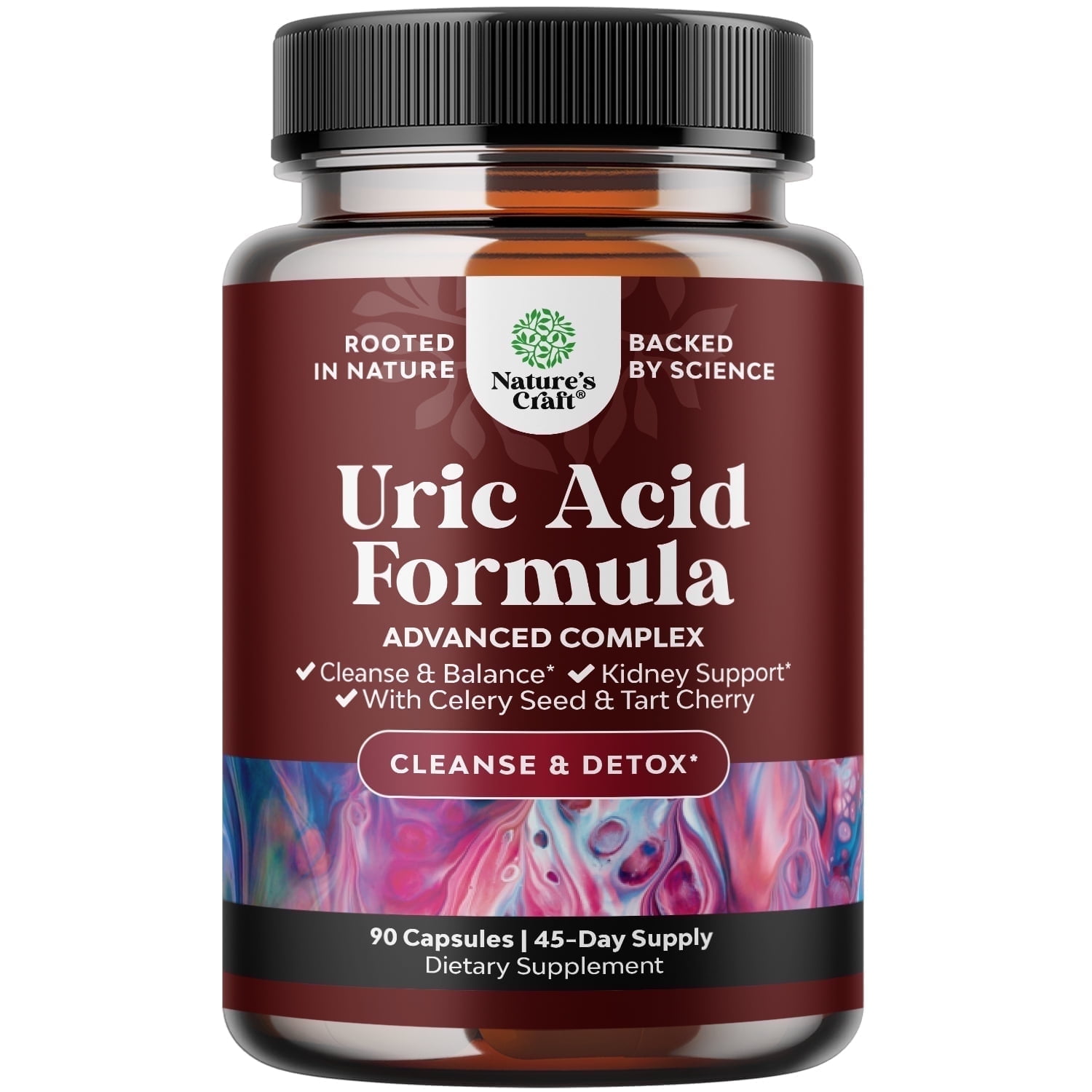 Natures Craft Tart Cherry and Celery Seed Dietary Supplement Capsules, 60 Count