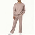 thumbnail image 6 of hoksml Men's 2 Piece Tracksuit Set Long Sleeve Crew Neck Pullover Sweatshirt with Straight Leg Drawstring Pants Casual Loungewear Outfit, 6 of 9