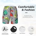 thumbnail image 4 of Kdxio Cute Dinosaur Print Men'S Swim Trunks With Compression Liner 7 Inch Inseam Quick Dry Swim Shorts, 4 of 7