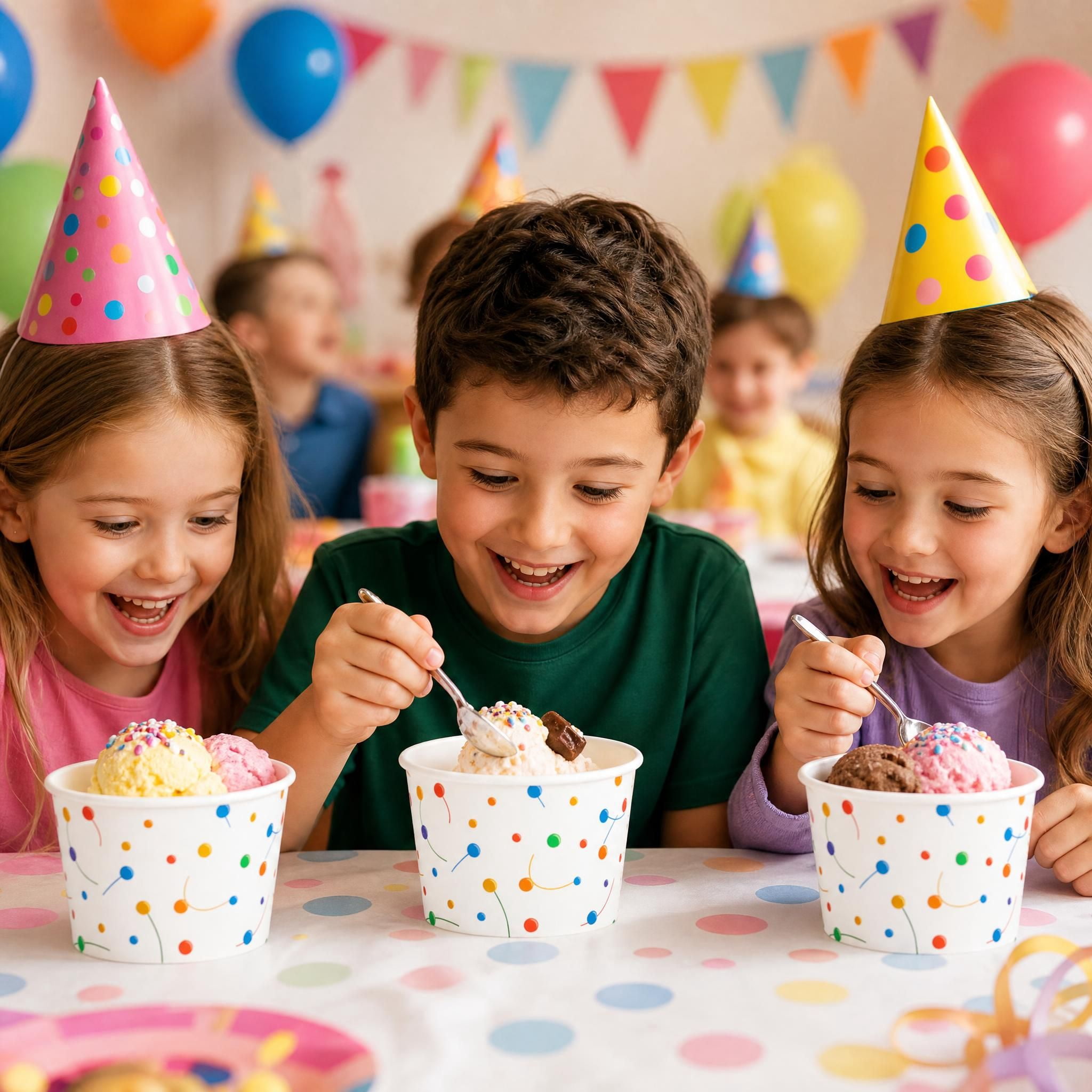 Treamon Disposable Paper Ice Cream Cups, Dessert Bowl for Yogurt, 9 oz 100 Pack
