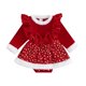 thumbnail image 1 of Suefunskry, trajes de Navidad para niñas, vestido mameluco de terciopelo con adornos de piel de manga larga + conjunto de diadema, ropa de Navidad para recién nacidos de 3 a 24 meses, 1 of 5