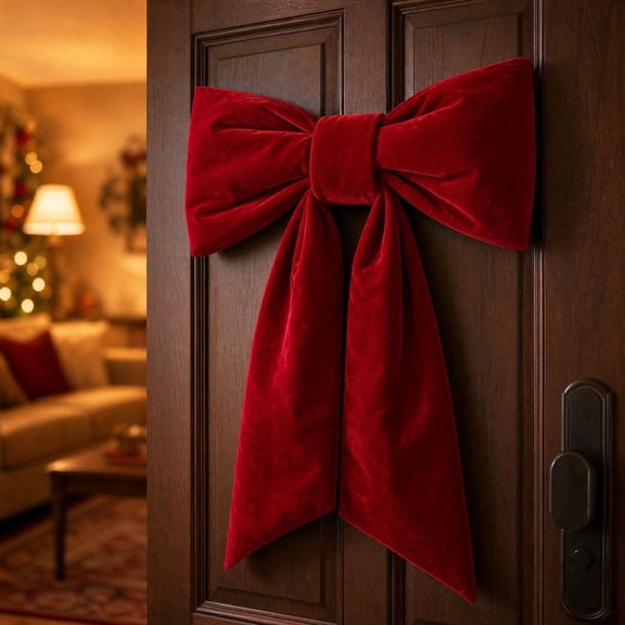 Red Velvet Decorative Christmas Bow