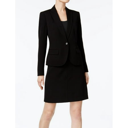Anne Klein NEW Black Women's Size 6 Single-Button Skirt Suit Set