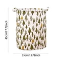 thumbnail image 2 of Patterned Linen Laundry Hamper Large Open Top for Bedroom or Bathroom - Durable -Linen Fabric Breathable Easy to Clean and Stylish Laundry Storage Solution, 2 of 5
