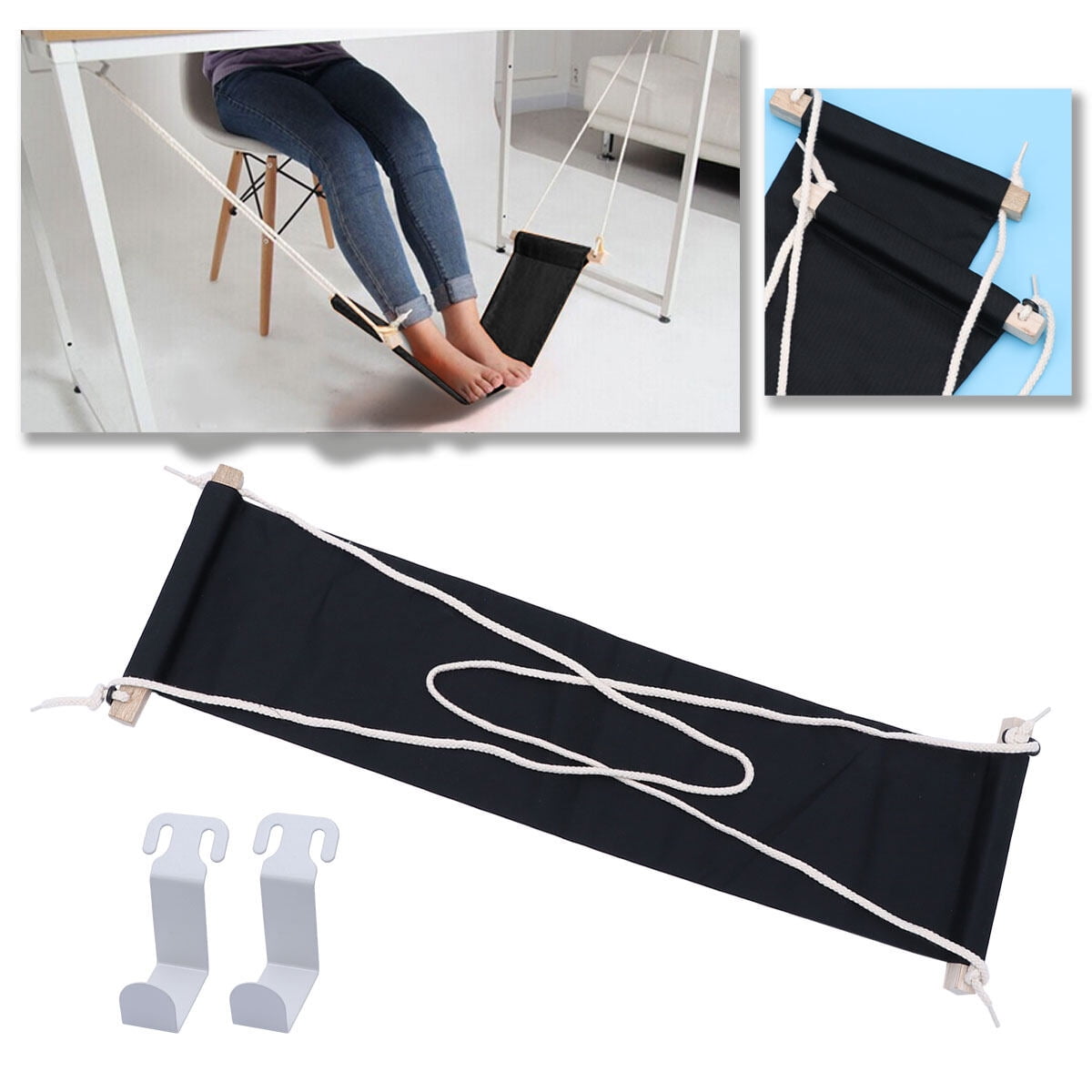Adjustable Office Footrest Simple Under the Desk Foot Hammock with