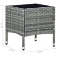 thumbnail image 5 of vidaXL Garden Table Grey 40x40x45 cm Poly Rattan, 5 of 5