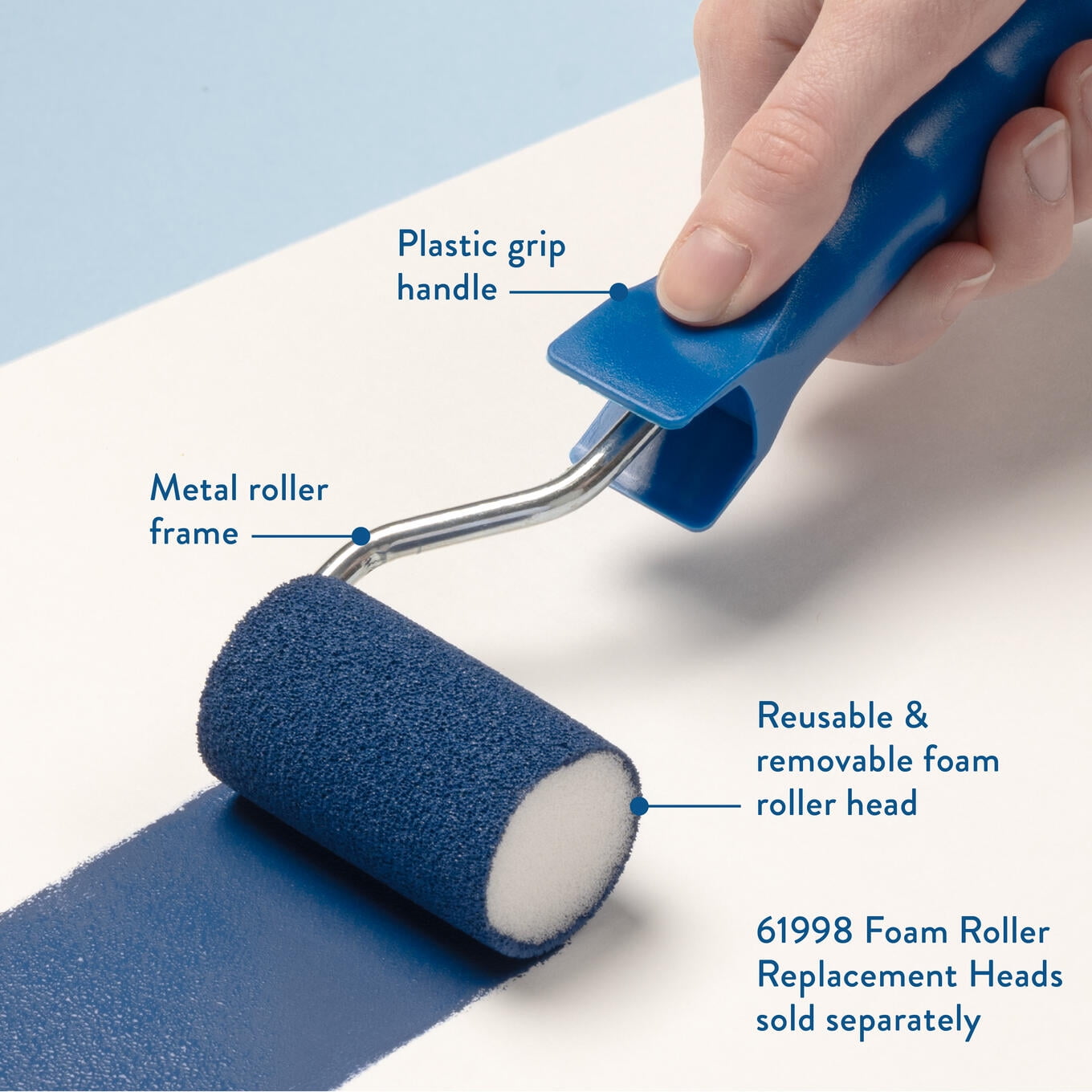 (3 pack) Hello Hobby 2 Piece Foam Paint Brush Set with Handle, 2.25"