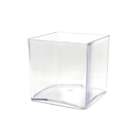 - Clear Acrylic Cube Vase Display, 4-Inch x 4-Inch