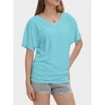 thumbnail image 3 of Womens Casual V Neck T Shirts Short Sleeve Loose Fit Summer Flowy Tops Tees, 3 of 6