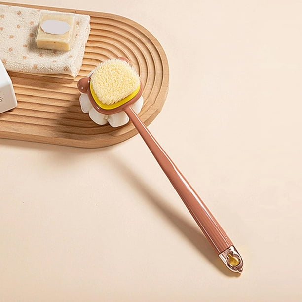 Decoración del hogar, Cepillos, Cepillo de limpieza, Cepillo limpiador, Cepillo de fregar de doble cara con mango largo, Cepillo de cerdas suaves, Herramienta de ducha, Cepillo de baño 2 en 1, Cepillo