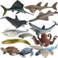 thumbnail image 1 of Juego de 12 figuras de animales del océano, juguetes realistas para la vida marina, 1 of 1