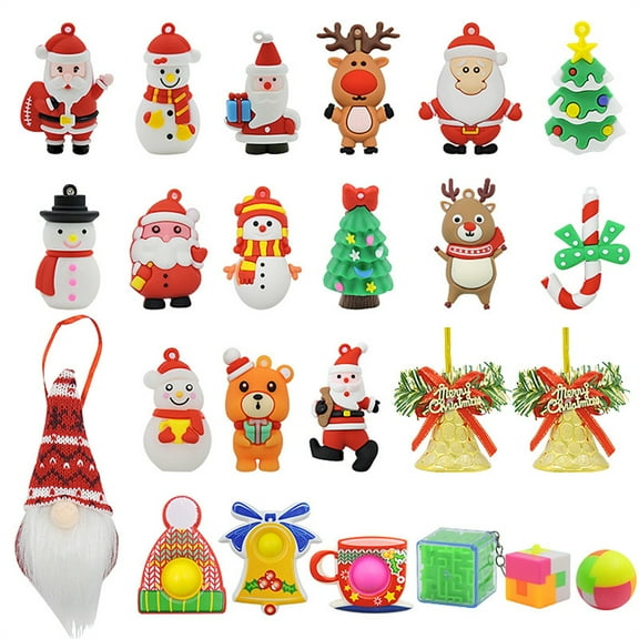 Christmas Advent Toys Cute Character Doll Set Santa Snowman Christmas Christmas Tree 24 Day Countdown Advent Calendar Timer Digital Hours And Minutes Clock Timer Remote Grill Timer Kids New Year