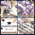 thumbnail image 4 of Purple Floral Graduation Banner Gold Stars Congratulation Display Graduation Cap Palm Leaves Grad Backdrop for Graduation Party College Ceremony Grad Photo Shoot, 4 of 5