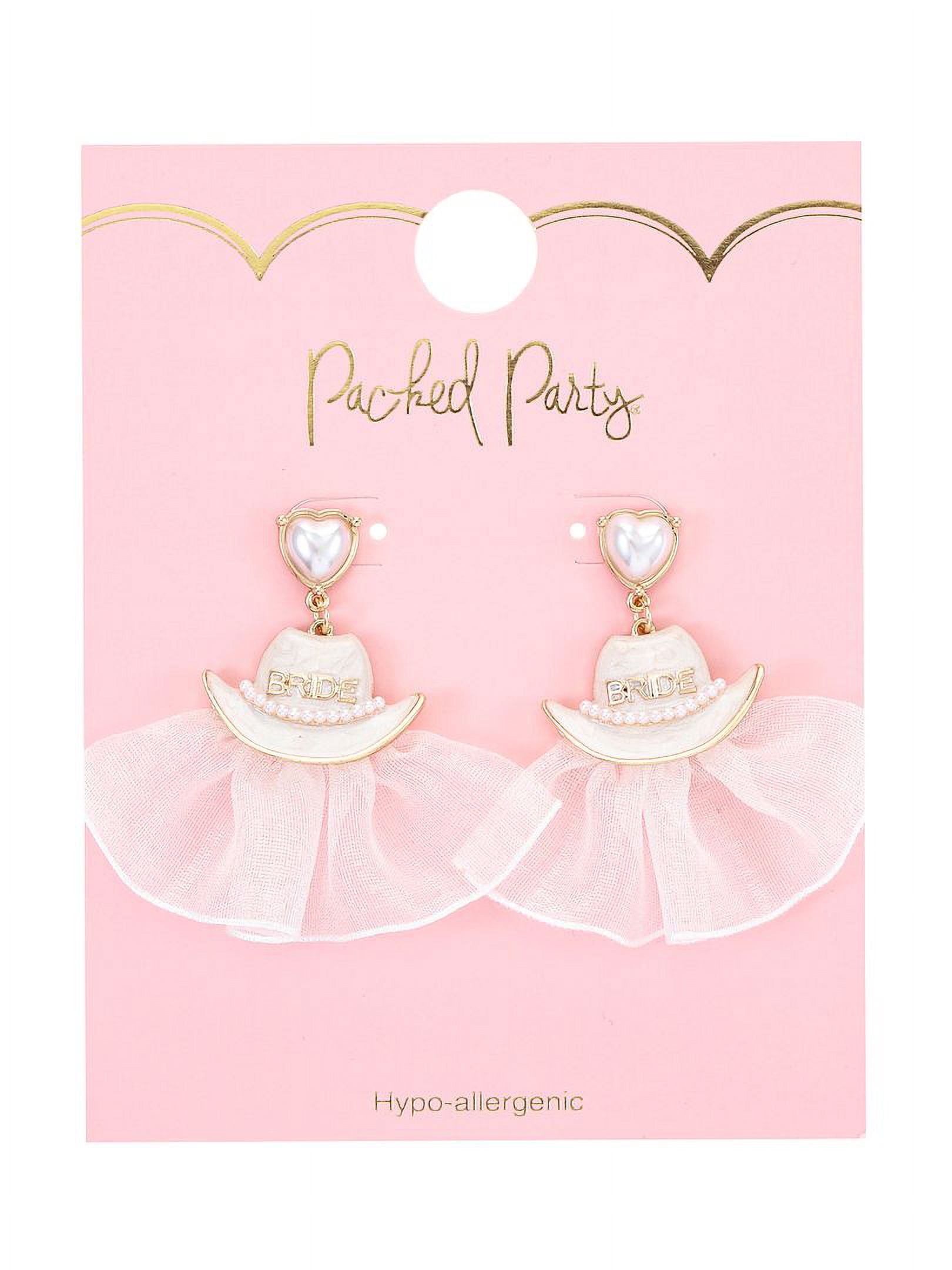 Packed Party Bridal Cowgirl Hat Earring