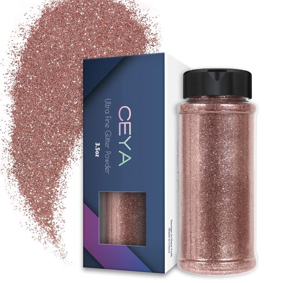 Ceya 3.8oz/ 110g Polvo de brillo ultra fino Brillo de oro rosa 1/128