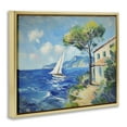 thumbnail image 4 of Stupell Industries Sailboat & Beach Villa Coastal Painting Gold Floater Framed Canvas Art Print Wall Art, 21 x 17, 4 of 10
