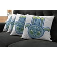 thumbnail image 2 of Ambesonne Hamsa Throw Pillow Cover 4 Pack, Mysticism Koi Fish, 16", Blue Green Yellow, 2 of 6