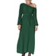thumbnail image 1 of Vestido, Color Puro Vestido Largo Manga Farol Dobladillo Con Volantes Para Vacaciones ANGGREK Otros, 1 of 7