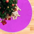 thumbnail image 5 of Plain Bright Neon Pink Solid Color Christmas Tree Skirt 48", Large Christmas Tree Mat Xmas Holiday Home Party Decor, 5 of 6