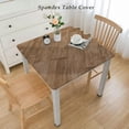thumbnail image 2 of HAOXIT  Wood Pattern Elastic Edged Table Cover,Art Painting Fitted Square Tablecloth Waterproof Table Clothes for Dining Room Kitchen Picnic Banquet Patio Party Decor 44''x44'', 2 of 7