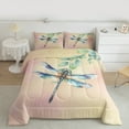 thumbnail image 2 of Manfei Vintage Dragonfly Insect Queen Comforter Set, Rustic Farmhouse Animal Bedding Sets, Teens Kids Adult Reversible Bedding Comforter Set, Lightweight Room Decor, 3pcs, 2 of 8