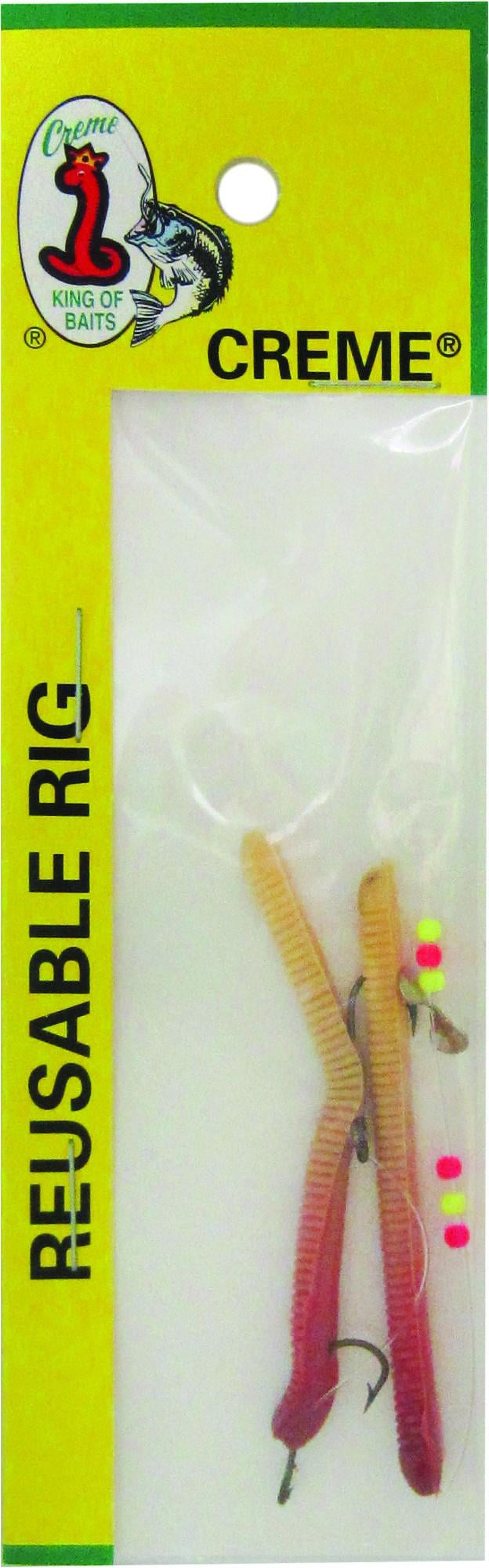 (2 pack) Crème Pre-Rigged Angle Worm Lure, Live Color
