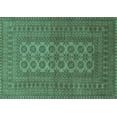 thumbnail image 1 of Ahgly Company Machine Washable Indoor Rectangle Southwestern Turquoise Blue Country Area Rugs, 5' x 8', 1 of 4