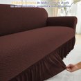 thumbnail image 3 of 3 Piezas Cubre Sillones 1 2 3 Plazas, Funda Elástica de Spandex con Falda Decorativa, Protector Antimanchas y Antiarañazos para Gatos y Perros, Cobertura Completa para Sala, Oficina y Hogar,color 8, 3 of 19