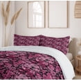 thumbnail image 6 of Ambesonne Romantic Duvet Cover Sets, Feminine Peony Flowers, 2-King, Dark Magenta and Pink, 6 of 7