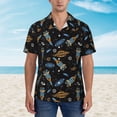 thumbnail image 5 of Uemuo Space Rocket Printed Regular Fit Short Sleeve Casual Hawaiian Shirt for Men,Aloha shirt,Tropical shirt,Floral print shirt,Vacation Beach shirt-XX-Large, 5 of 9