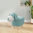 thumbnail image 6 of Animal Footstool Footrest Ottoman Portable Wood Cute Shoes Changing Chair Room Decor Ottoman for Guest Room, Living Room, Porch, Entryway blue dog, 6 of 8