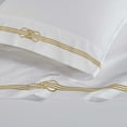 thumbnail image 5 of Superior Moonlawn Embroidered Cotton Bed Sheet Set, California King, White/Gold, 5 of 10