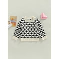 thumbnail image 2 of Seyurigaoka Toddler Baby Girls Boys Heart Print Sweater Shirts Long Sleeve Round Neck Knitwear Fall Spring Street Party Loose Pullover Tops, 2 of 9
