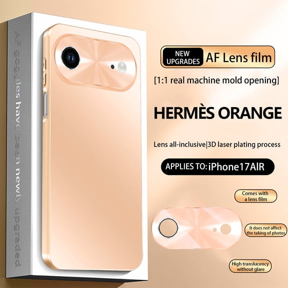 Ultra Thin Case Compatible with iPhone Air, Minimalist Matte Back Cover with Full Camera Protection, Luxury Anti-Scratch Shockproof Slim Shell For iPhone Air, Orange