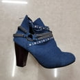 thumbnail image 2 of NECHOLOGY Botas Mujer Adulto Femenino Zapatos Botines de mujer Botas decorativas con de imitación y manga de tacón grueso para mujer, europeas y , 2022 (Blue, 9), 2 of 4
