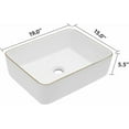 thumbnail image 2 of Dcolora 19"x15" Rectangular Vessel Sink with Golden Rim – White Ceramic Bathroom Sink, Modern Above Counter Vanity Basin, Stylish Sink for Bathroom Remodel, Luxury Lavatory Sink, 2 of 6