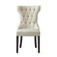 thumbnail image 4 of Inspired Home Adalynn Linen Dining Chair Set of 2 Wingback Button Tufted Design, Cream White, 4 of 9