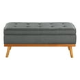 thumbnail image 3 of Katheryn Storage Bench in Charcoal Fabric with Spice Finish Legs, 3 of 8