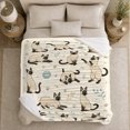 thumbnail image 5 of autumn celebration Siamese Cat Pattern Autumn Cream, Playful Pet Portrait Pattern, Warm Flannel Blanket for Living Room and Bedroom, Cat Lovers autumn celebration Gift, Pet Lover Home Decor, 5 of 9