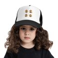 thumbnail image 2 of PAYOHTO Kids Monkey Banana Pattern Cute Baseball Hat Back Adjustable Mesh Breathable Hats Black Trucker Cap Outdoor Fishing Sun Caps for Boys or Girls ages 4-10, 2 of 9