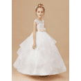 thumbnail image 5 of Flower Girl Dresses for Wedding Tulle First Communion Dress Lace Appliques Girls Pageant Ball Gown (White 8 -9Years）, 5 of 8