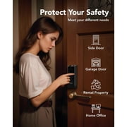 Video Smart Lock with Camera, 6-in-1 Fingerprint Keyless Entry Door Lock for Front Door, App Remote, Auto Locks, Wi-Fi Smart Deadbolt Lock, Easy Install, Black