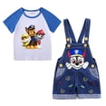 thumbnail image 4 of Camiseta de manga corta de algodón de la Patrulla Canina para bebés + pantalones cortos vaqueros con cinturón, trajes de dos piezas, conjunto de ropa de verano para niños pequeños de 1 a 4 años, 4 of 5